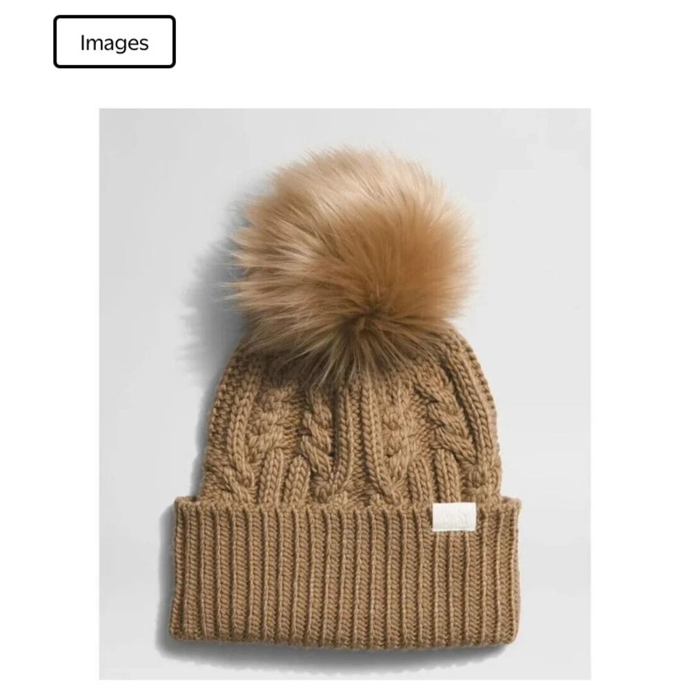 The North Face Tan Knit Pom-Pom Hat
